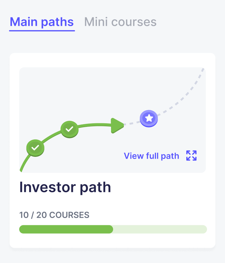 Finelo in-app course progress UI visualization