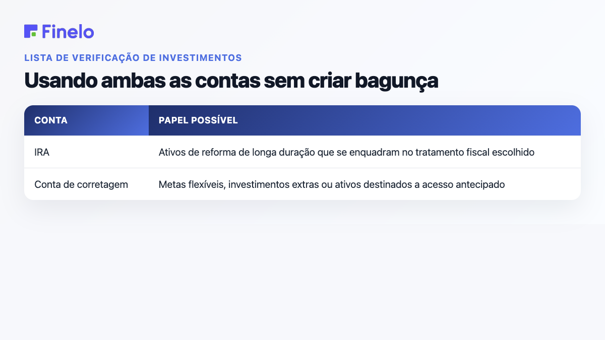 Usando ambas as contas sem criar bagunça: conta, função possível