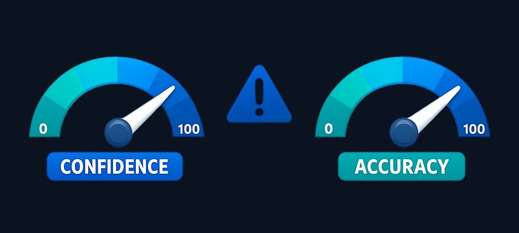 A model can sound 100% confident and still be completely wrong. Confidence level and accuracy are two different measurements — AI