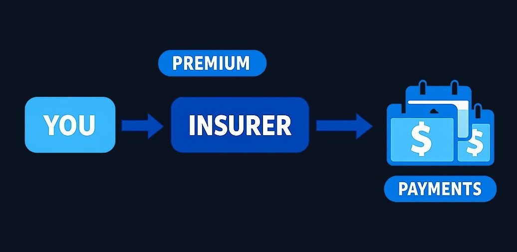 How an annuity works: you make a premium payment to an insurer, who invests it and provides you with scheduled payments—either for a fixed term or for life.