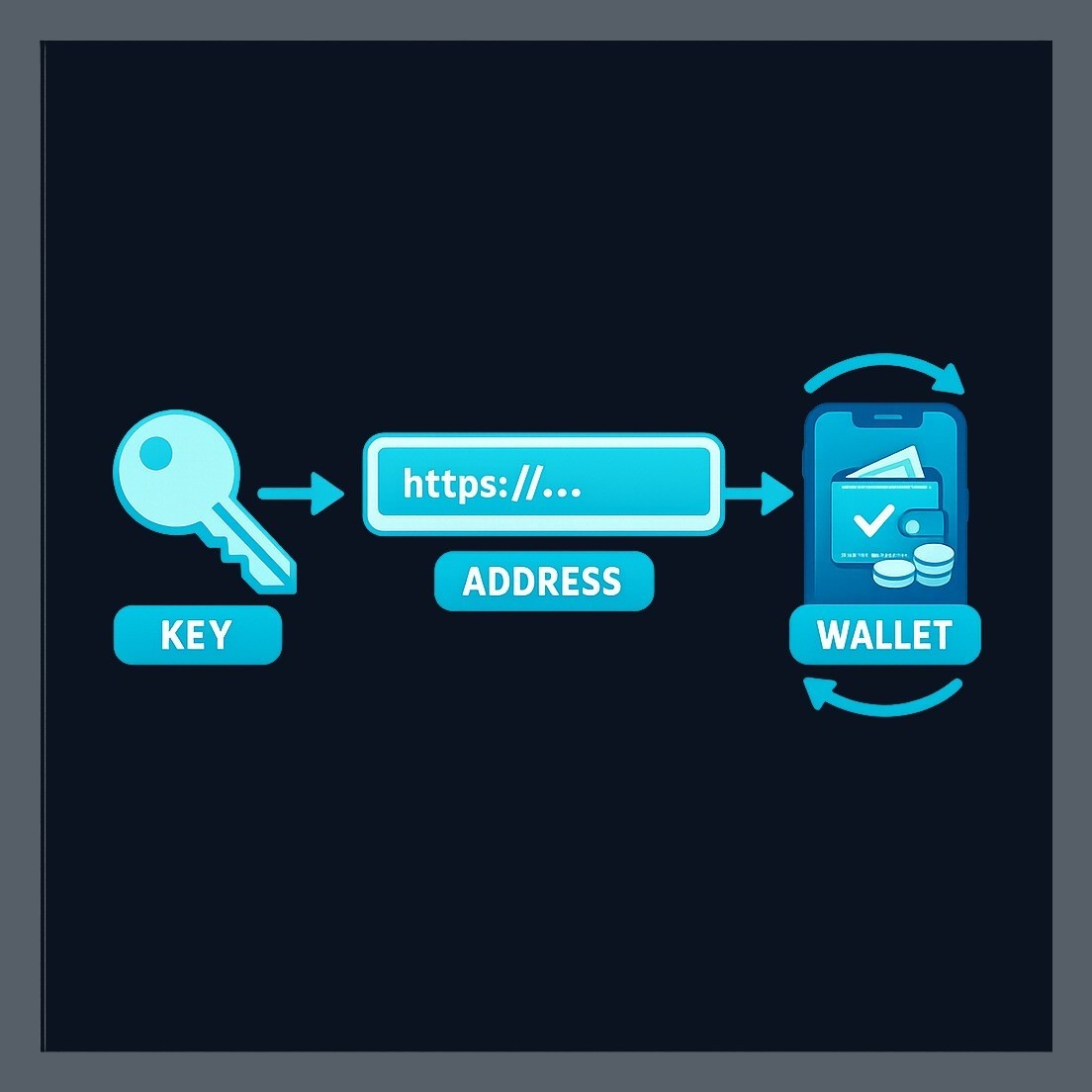 A private key is the secret credential that authorizes transfers. A public address is the identifier others use to send you assets. Wallet