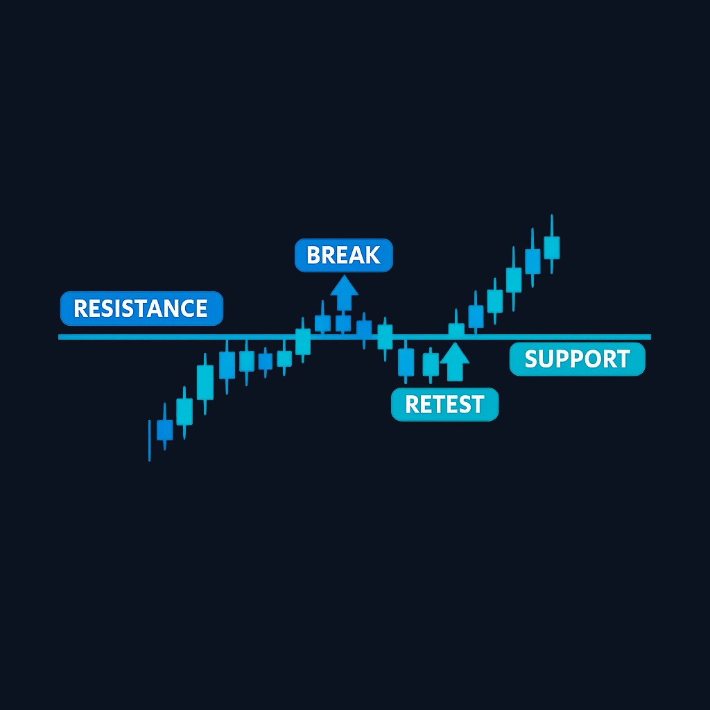 The retest defense: After a breakout, wait for price to return to the broken resistance level. If it holds as new support, the break gains