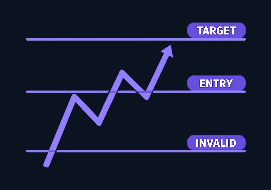 Every pattern trade needs a predefined invalidation point—the price level where the trade idea is wrong. This prevents small losses from