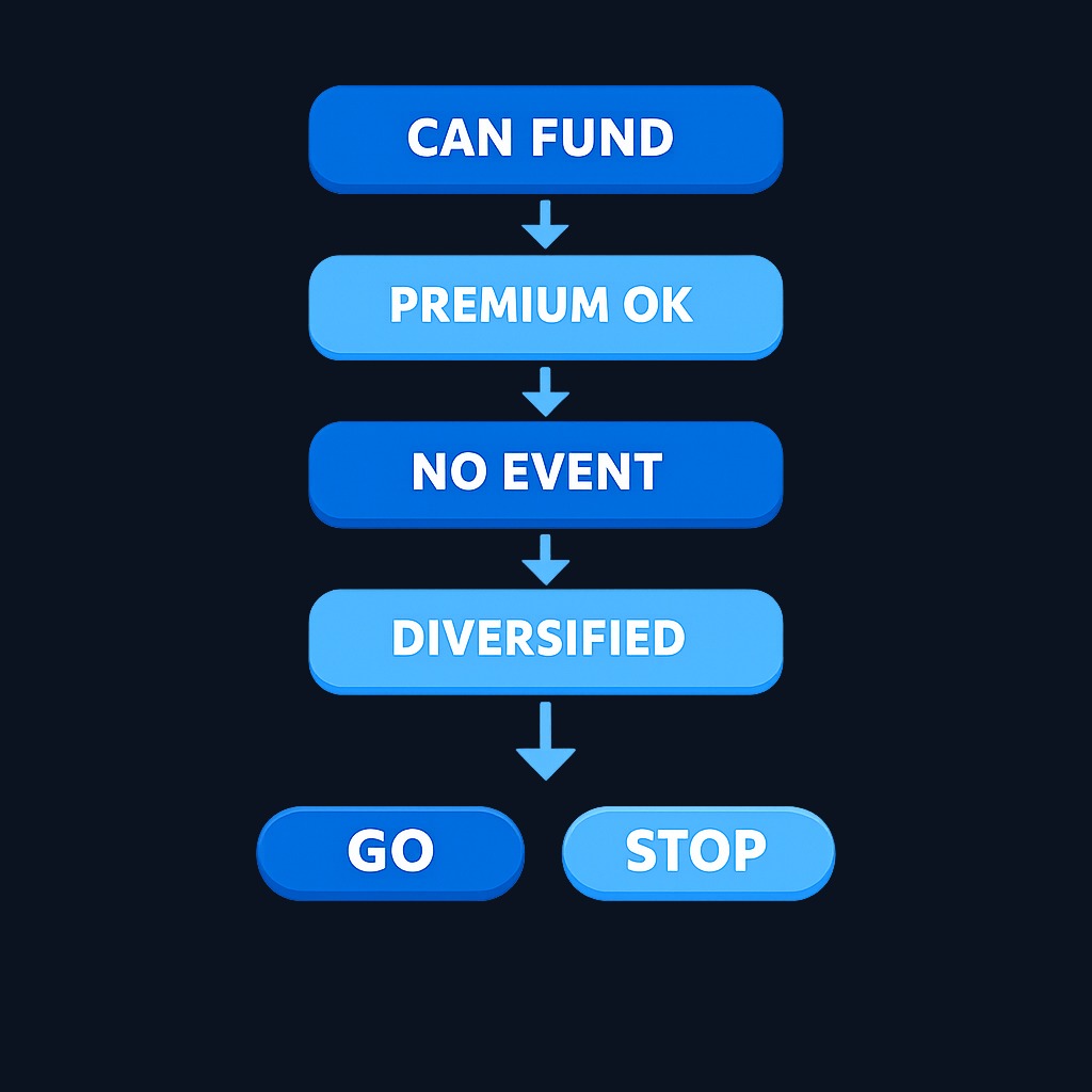 Before selling a cash-secured put, verify you can fund assignment, that premium compensates for all risks and opportunity cost, that no gap events loom, and that simultaneous assignment of all open puts would not over-concentrate your portfolio.