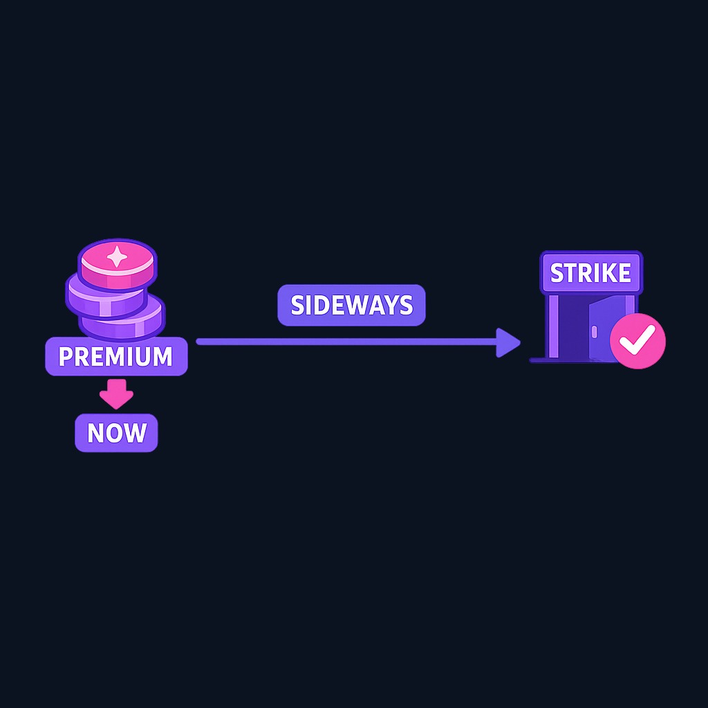 Covered calls generate immediate cash flow and can enforce a planned exit at your target price, making static holdings productive in sideways markets.
