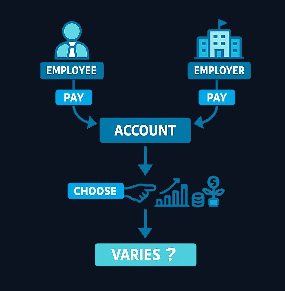 In a defined contribution plan, the employee makes investment decisions within the plan's options and bears the investment risk. The