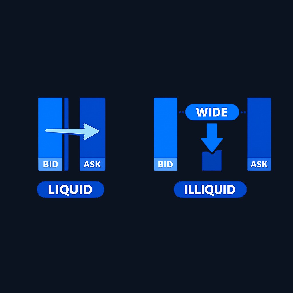 Liquidity in action: a liquid ETF lets you trade quickly near fair value with minimal spread; an illiquid one forces wider spreads and potential price impact on larger orders.