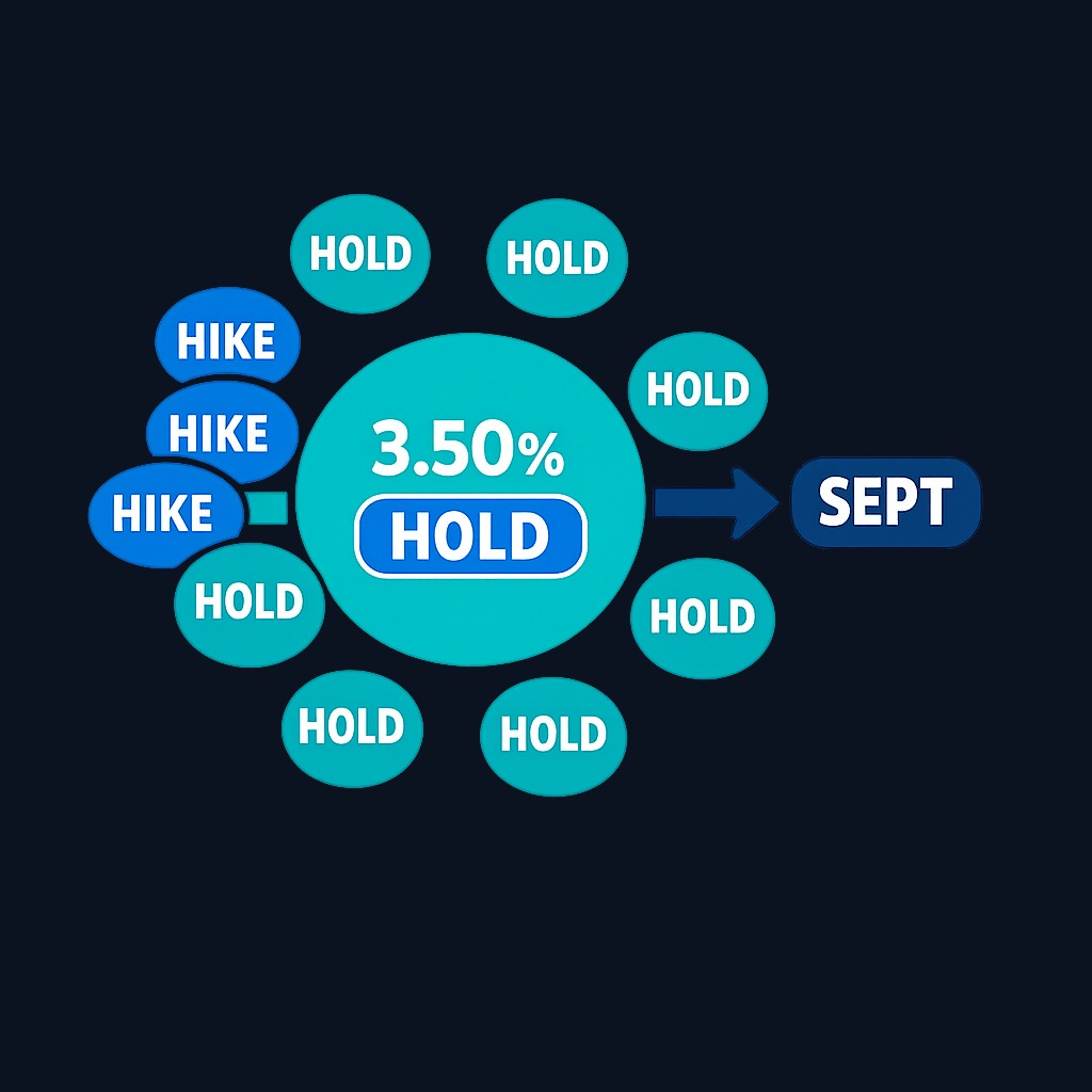 Three dissents signal stronger hawkish pressure within the Fed, increasing the probability of a rate hike at the next meeting even when the current vote holds steady.
