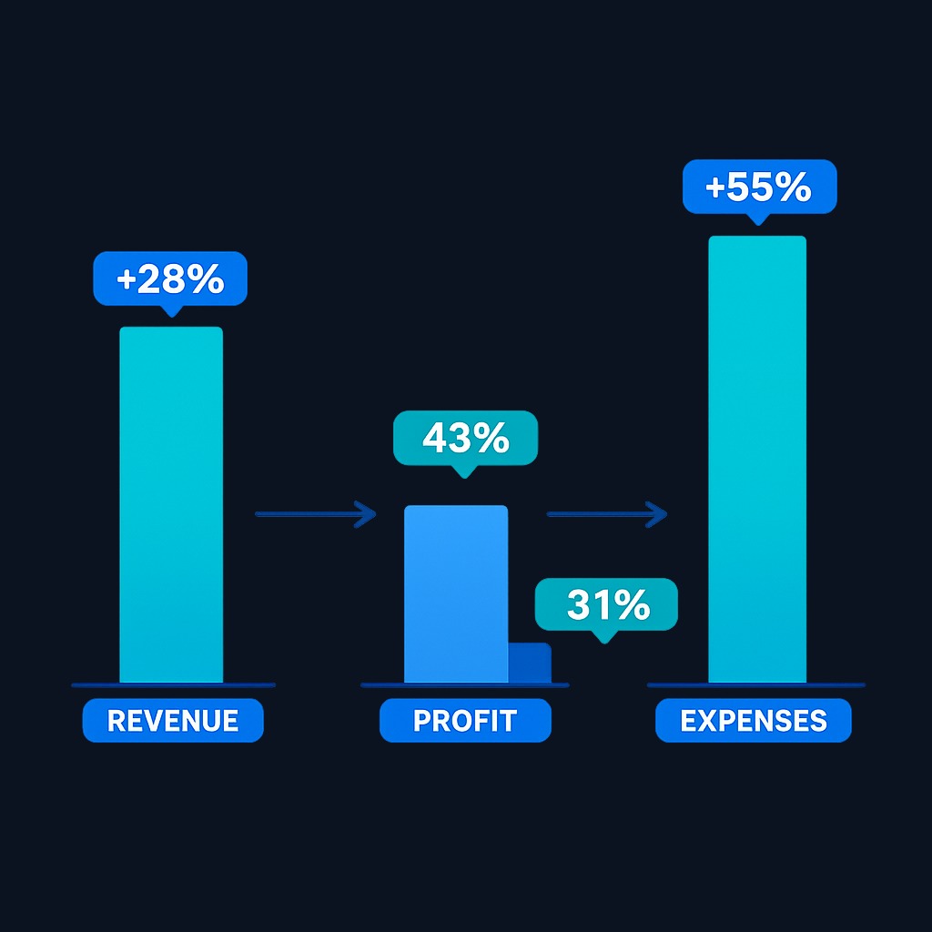 Meta's Q2 2026 results showed strong top-line growth but sharply lower profitability as operating expenses surged 55%, illustrating the tension between AI investment scale and current-quarter returns.