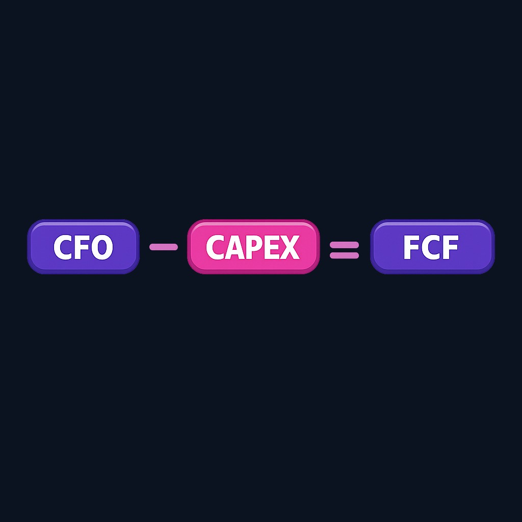 Free cash flow is calculated by taking cash flow from operations (found on the cash flow statement) and subtracting capital expenditures—the reinvestment needed to maintain and grow assets.