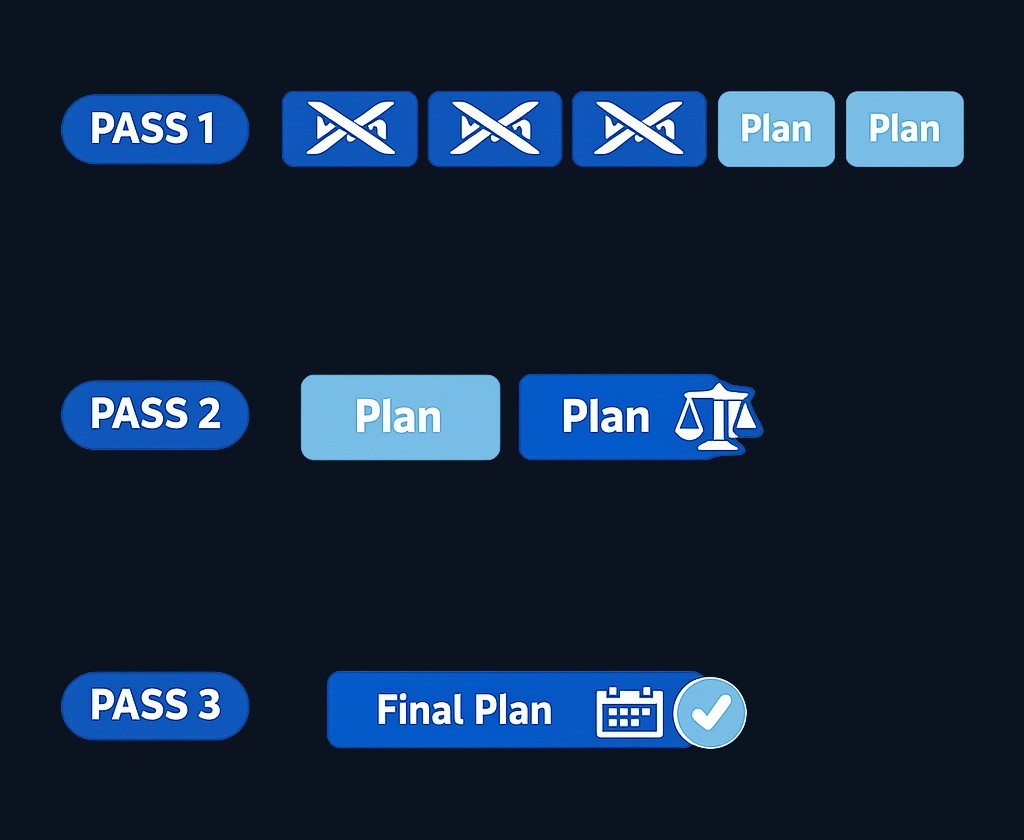 Use three filtering passes to narrow choices: First, remove plans you don't understand. Second, compare net value after weighing