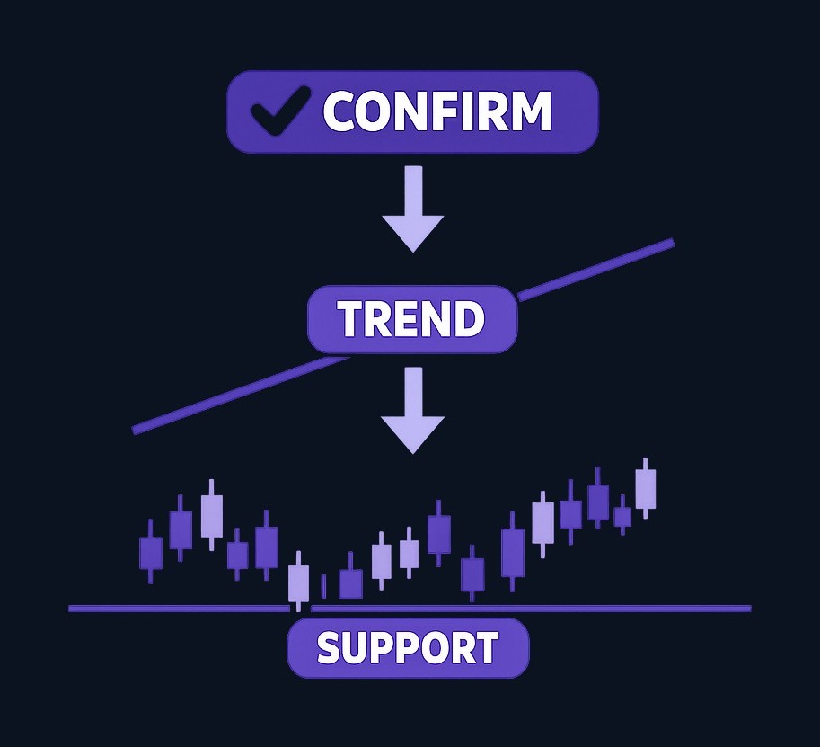 Candlesticks work best when combined with other tools: use them to interpret price behavior at support/resistance, within trend context, and alongside volume or moving averages. The goal is to reduce ambiguity, not to add complexity.