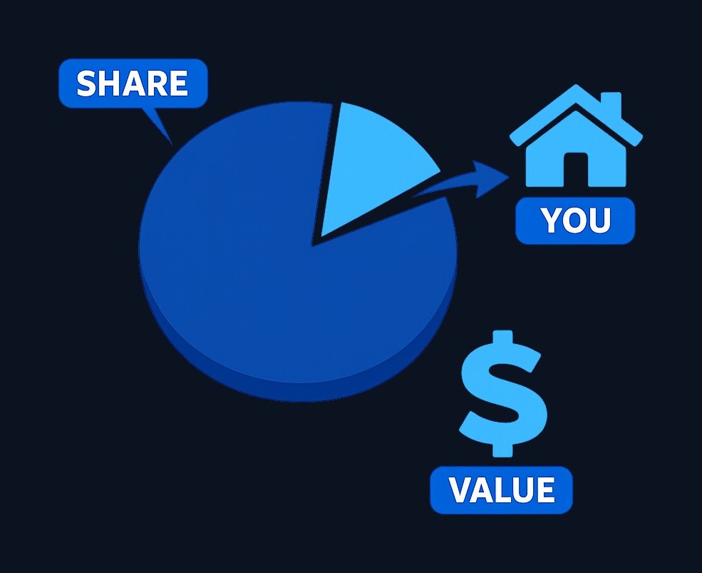 When you own a share, you own a fractional piece of the company. Your economic result depends on what happens to share value and