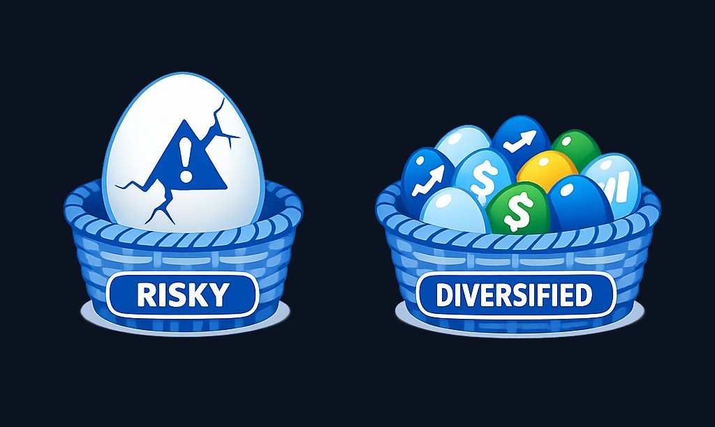 Diversification means spreading your money across different asset types. If one investment underperforms, others can balance it out,