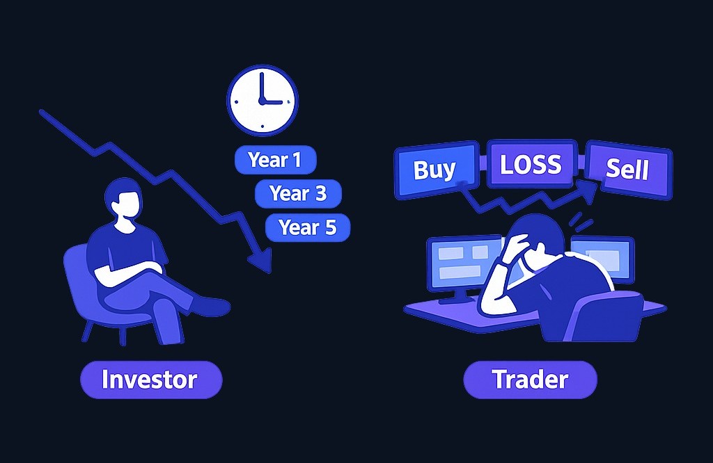 Emotional control challenges differ by approach. Investors must resist panic during downturns and stay patient. Traders must avoid