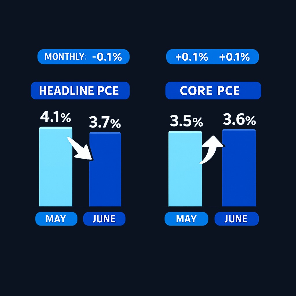 PCE measures the change in prices consumers pay across all spending categories. Core PCE excludes volatile food and energy prices, giving the Fed a cleaner signal of underlying inflation trends.