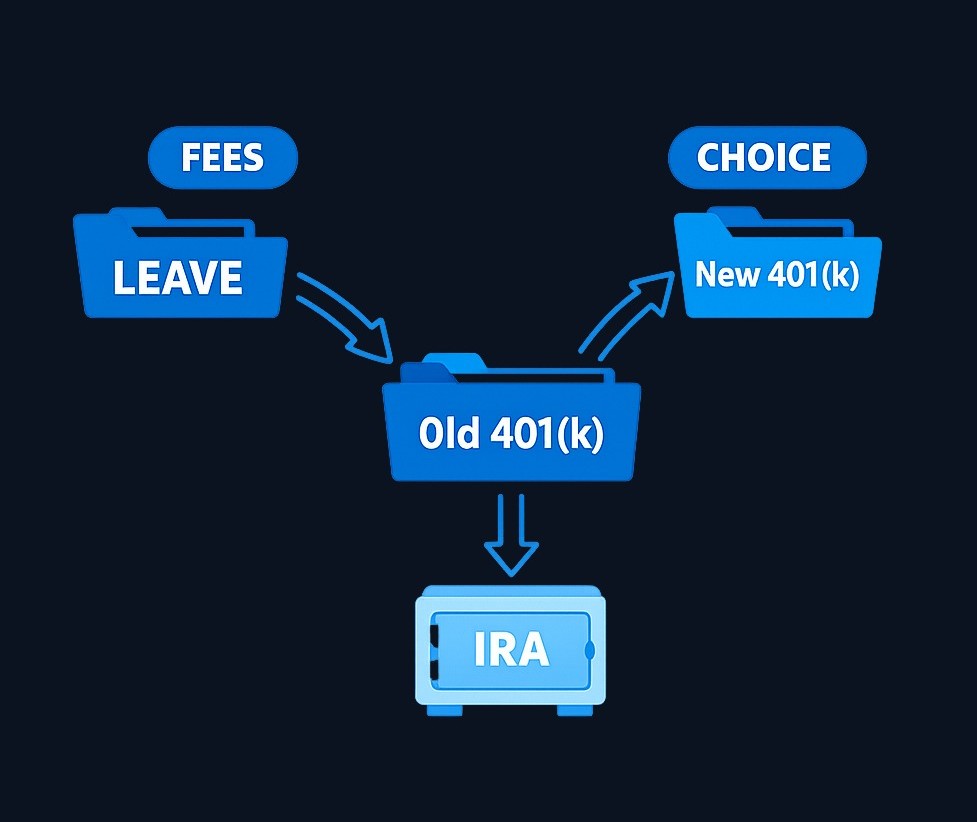 When Marcus leaves his employer, his 401(k) can be rolled over to a new workplace plan or IRA, preserving its retirement purpose while comparing fees and investment options across accounts.
