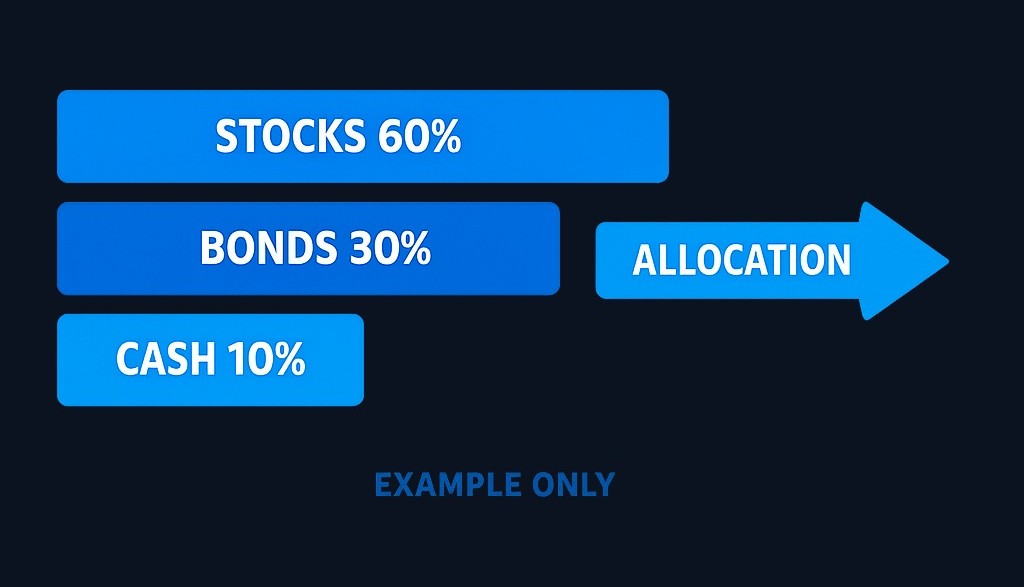 Asset allocation defines the broad mix of asset types in your portfolio before selecting specific investments. The right allocation depends