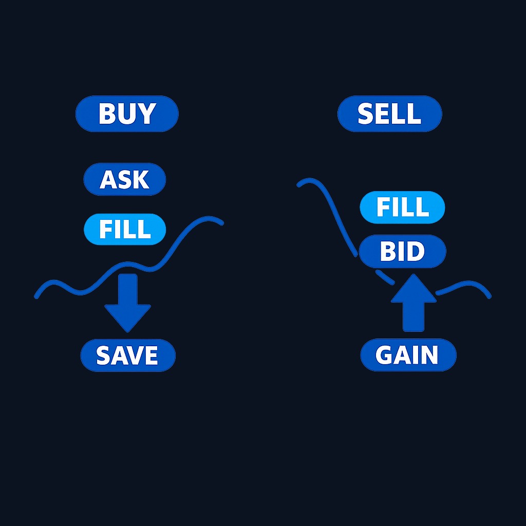 Price improvement is the difference between the quoted price and your actual fill. For a buy order, improvement means paying less than the