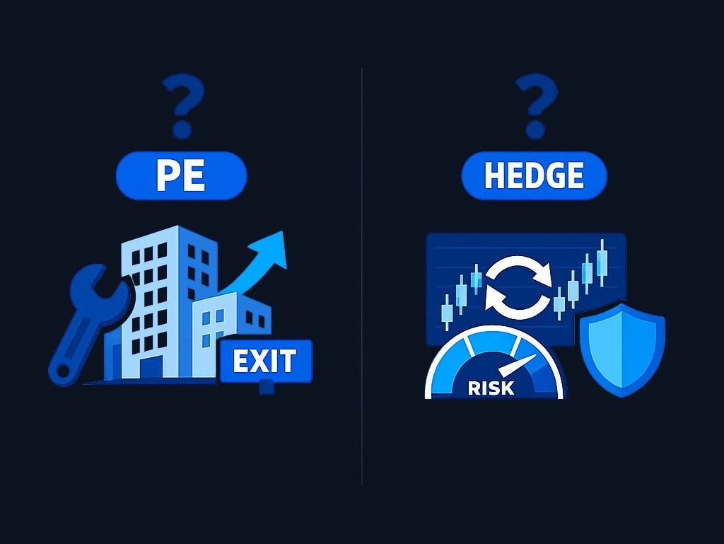 The core due diligence question differs fundamentally: private equity centers on company transformation capability, while hedge funds focus on repeated strategy execution and risk control.