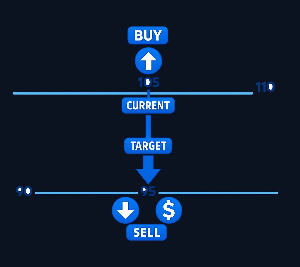 Example setup: Stock trading at 100, trader expects moderate decline to 95. Buy one 105-strike put, sell two 95-strike puts. The short