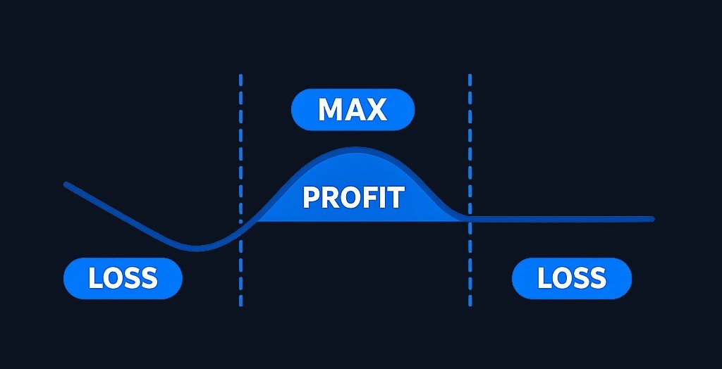 The put ratio spread has three expiration zones: limited loss above the long strike, maximum profit near the short strike, and increasing loss below the downside breakeven.