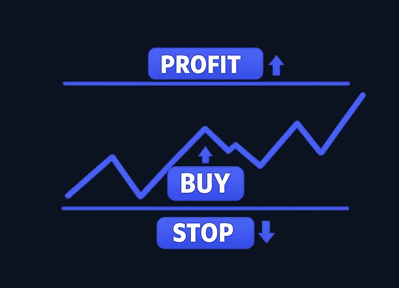 Exit planning with stop-loss and take-profit orders: Both are pre-set levels that execute automatically. A stop-loss limits downside by