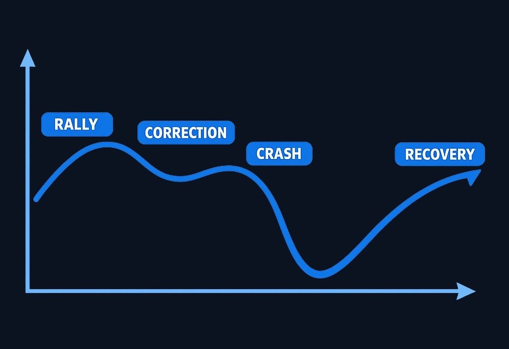Market-condition terms describe price movement patterns over time. Each term refers to direction and duration, not whether an