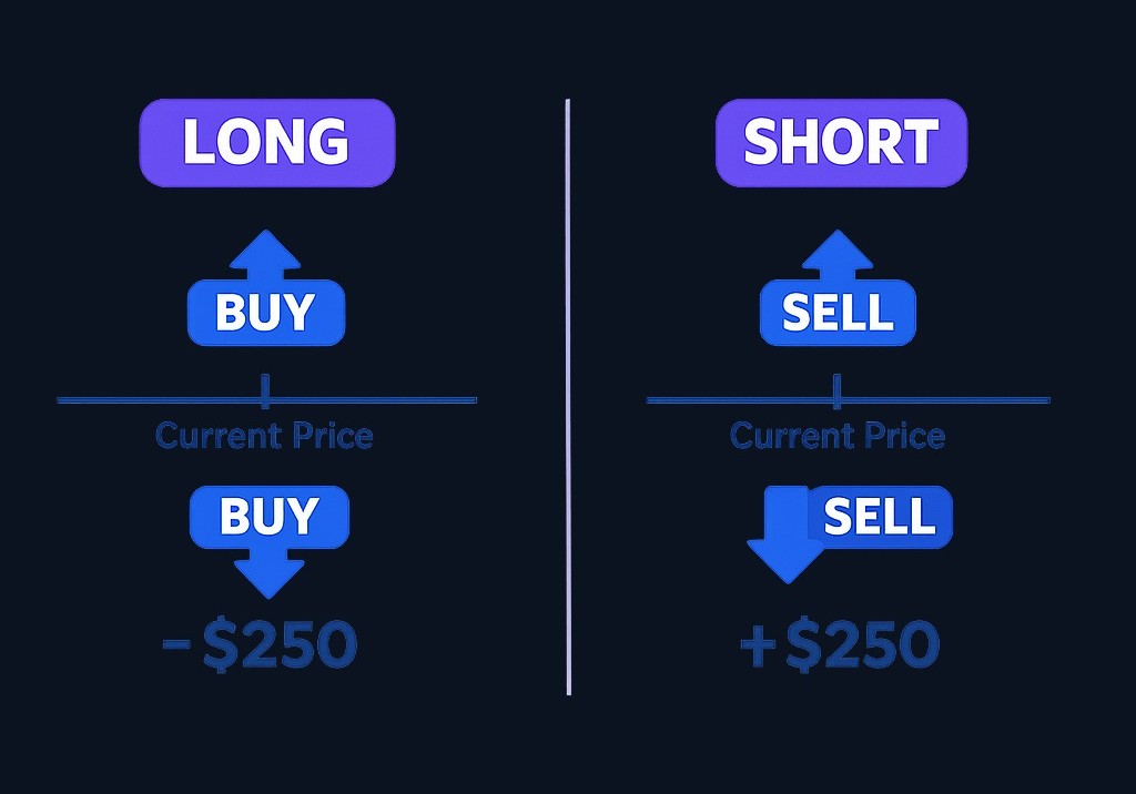 A long strangle buys an OTM call and OTM put (paying premium, defined risk). A short strangle sells both (collecting premium, undefined