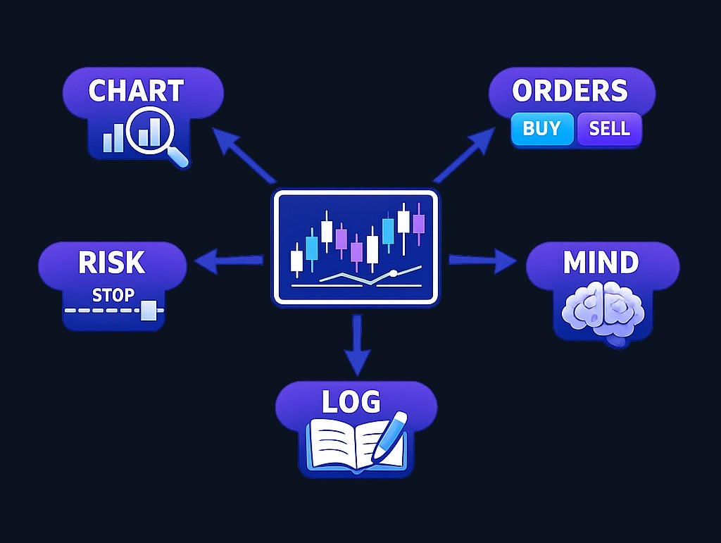 Trading rewards active, disciplined decision-making under market volatility. Core skills include chart reading, order placement, risk