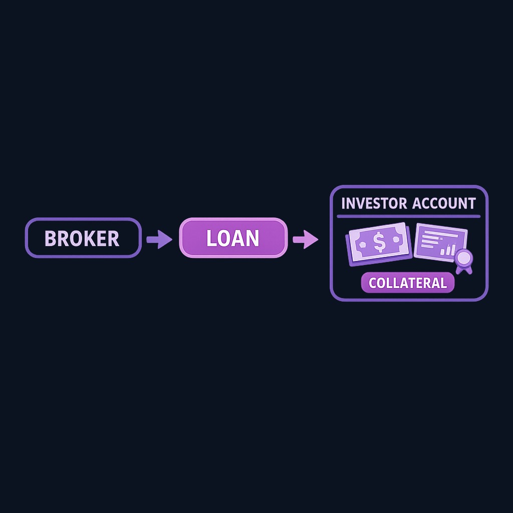 In a margin account, your broker lends you money instantly using your existing securities as collateral. The loan accrues interest daily until you