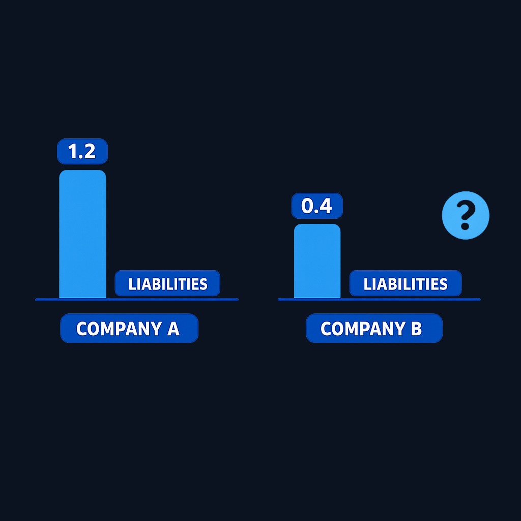In contrast, a company with $600,000 operating cash flow against $1,500,000 average current liabilities has a ratio of 0.4—lower coverage that raises questions about liquidity cushion.