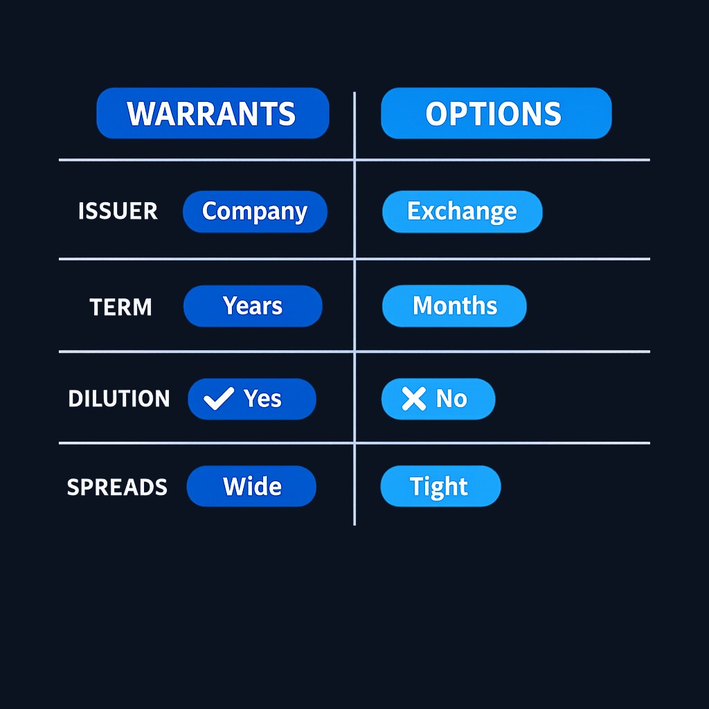 Warrants and stock options both grant the right to buy at a set price, but key differences determine which tool suits your strategy. Warrants