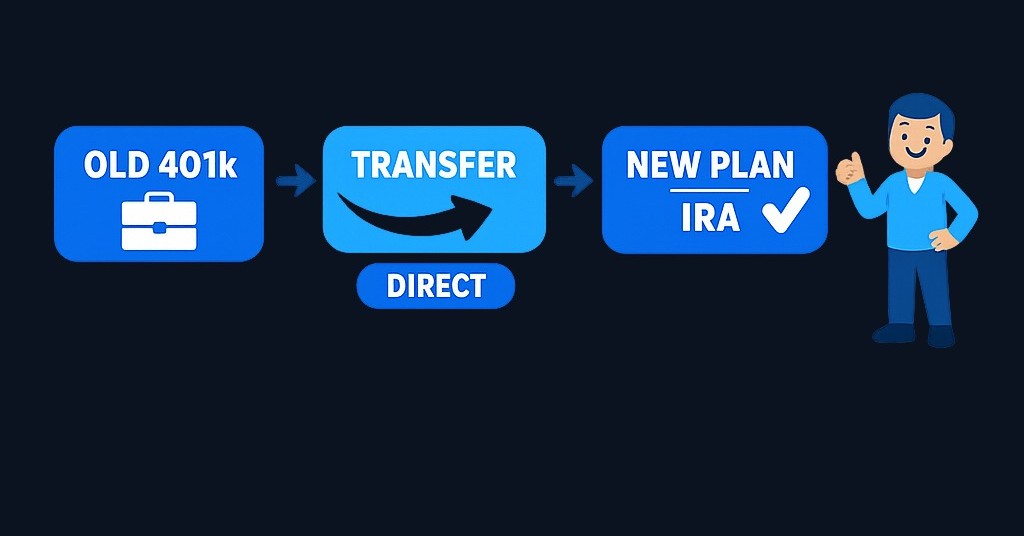 A direct rollover moves money straight from your old 401(k) to a new retirement account without you touching the funds. This avoids