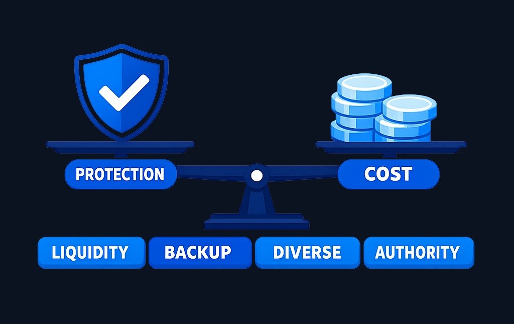 Building resilience means balancing protection against costs. Identify unacceptable failures, then choose proportionate safeguards: