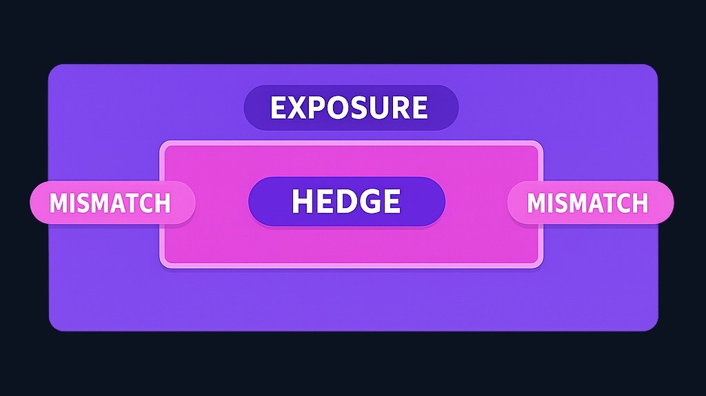 Most real-world hedges are imperfect. The contract may expire earlier, track a similar (not identical) underlying, or cover only partial