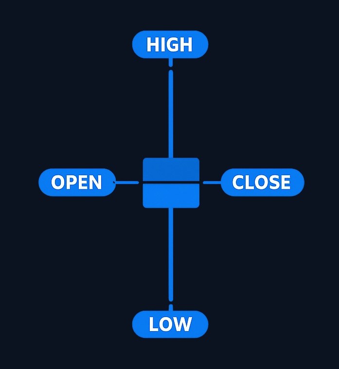 A doji candle has nearly identical open and close prices, creating a tiny body with wicks on one or both sides. It signals indecision: neither