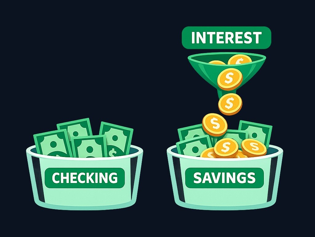 A high-yield savings account separates your money from everyday spending while earning competitive interest rates on your balance.