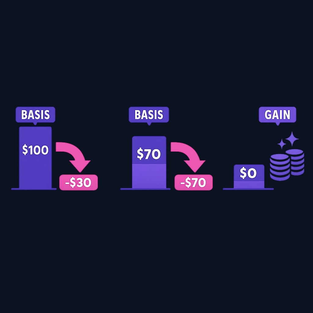 A return of capital distribution reduces your cost basis until it reaches zero. Only after basis hits zero does the distribution become a capital gain. This mechanic can defer taxation compared to ordinary dividends.