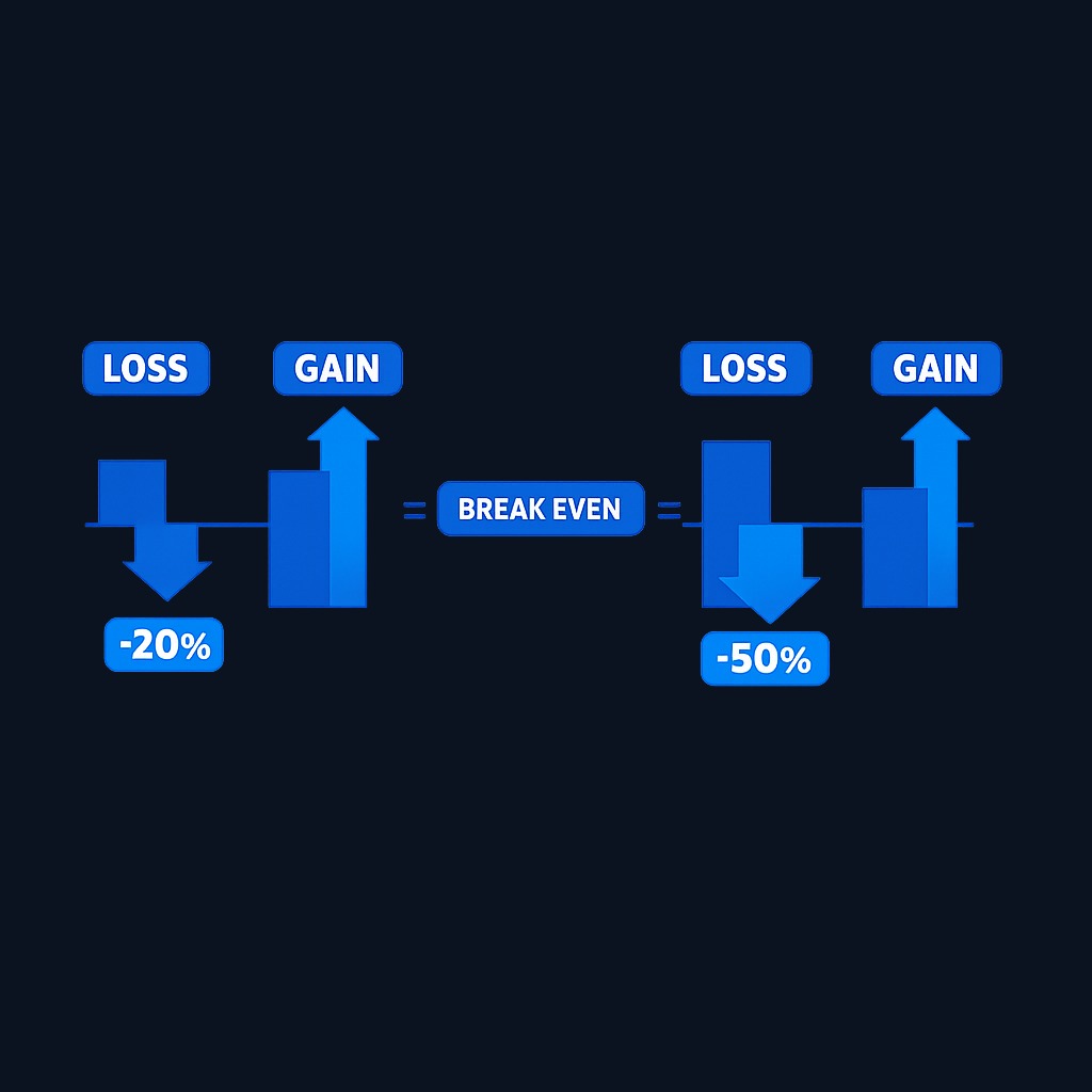 The mathematics of loss recovery is asymmetric. A 20% decline requires a 25% gain to break even; a 50% decline requires a 100% gain. Deeper drawdowns consume more time and compound growth, making shallow drawdowns strategically valuable even when they come with slightly lower returns.