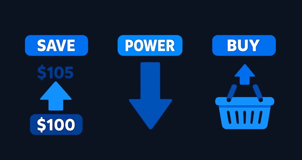 Inflation erodes purchasing power: even when a savings account balance grows in nominal terms, rising prices can reduce what that money can actually buy.