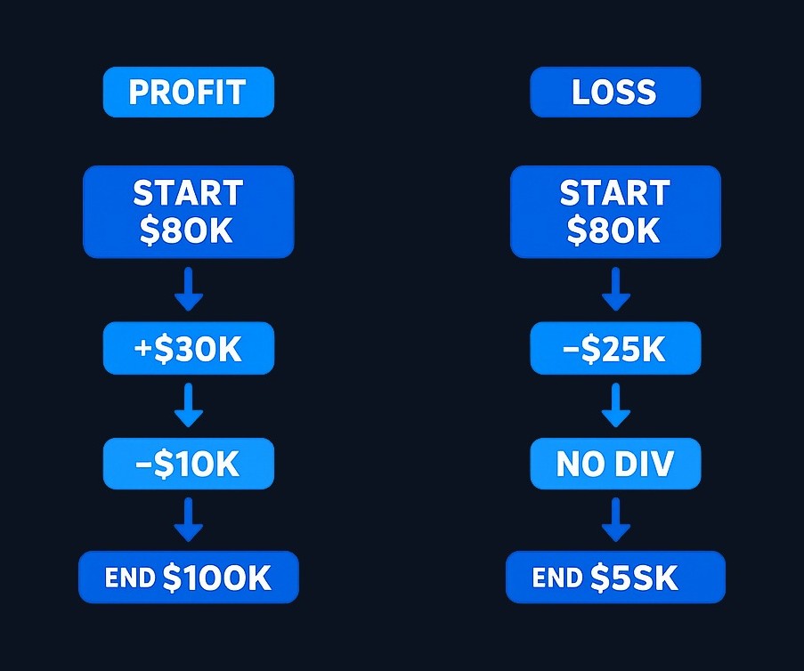 When a company records a loss instead of profit, retained earnings decline even if no dividends are paid. The formula subtracts the loss
