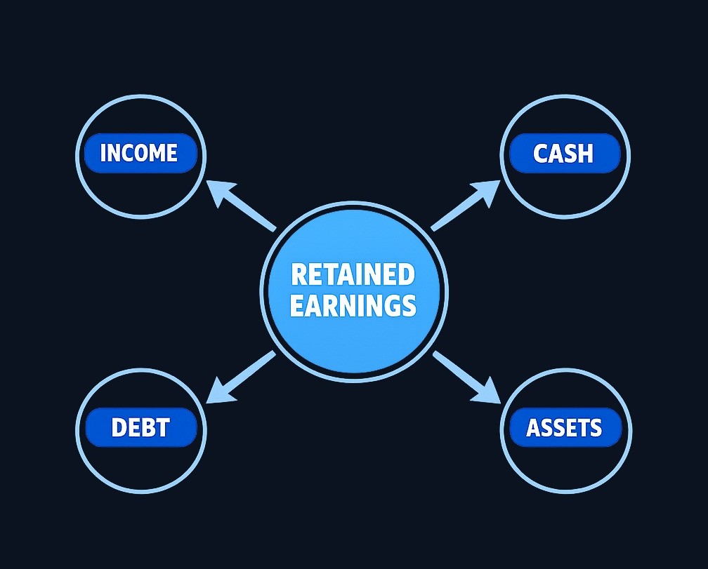 Retained earnings do not exist in isolation. To understand a company's financial health and capital allocation, connect retained earnings