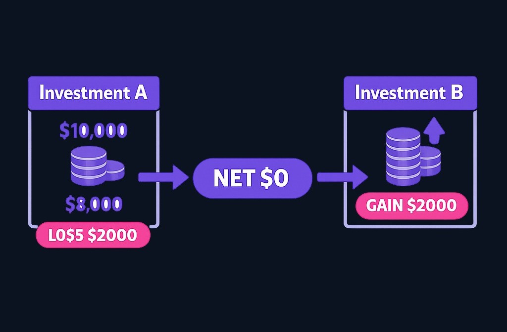 In this simplified example, a $2,000 realized loss from Investment A can potentially offset a $2,000 realized gain from Investment B, subject to applicable tax rules.