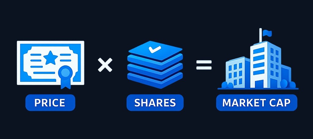 Market capitalization is calculated by multiplying a company's current share price by the total number of shares outstanding. This